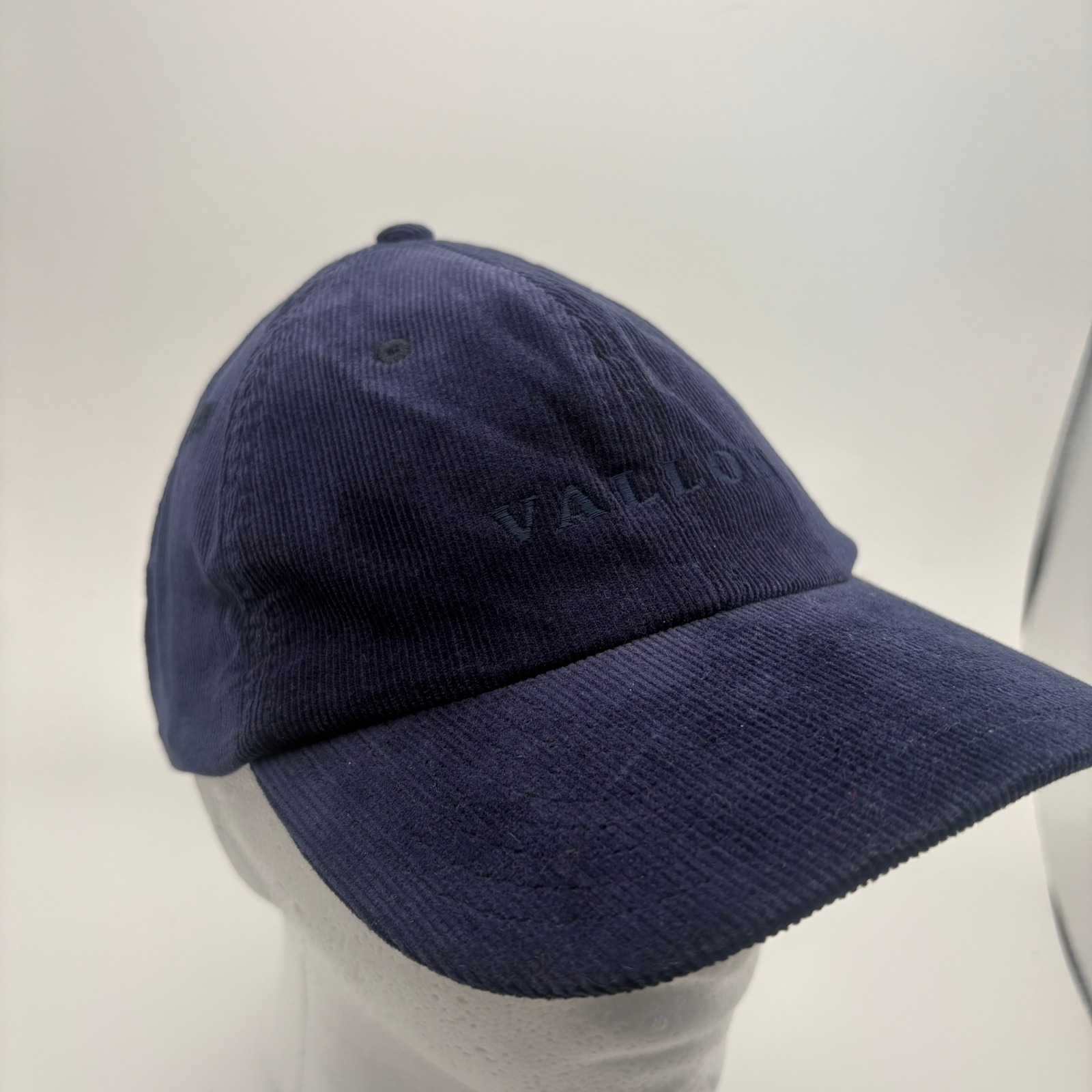 Vallon Corduroy Logo Strapback Hat Navy Blue One Size — image 2 of 6